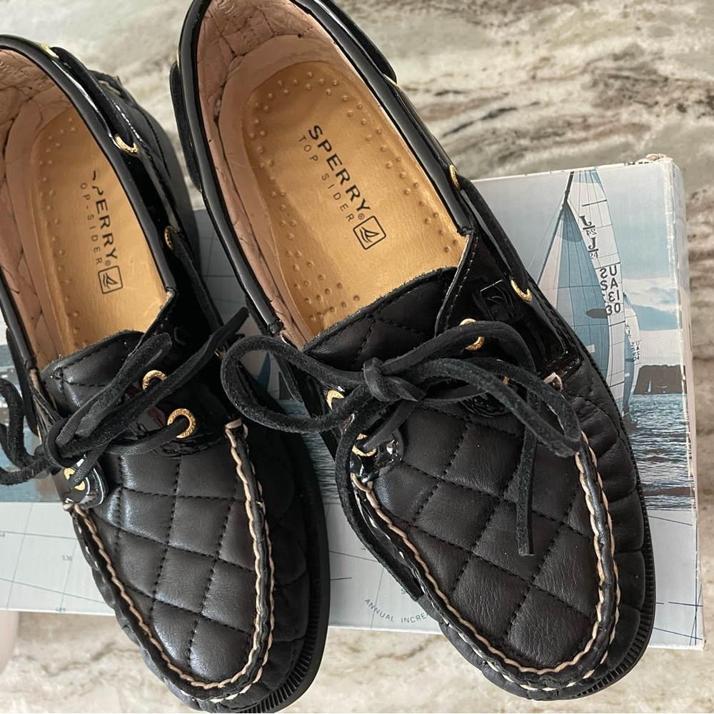 Sperry Top Sider Boat Shoes Black leather